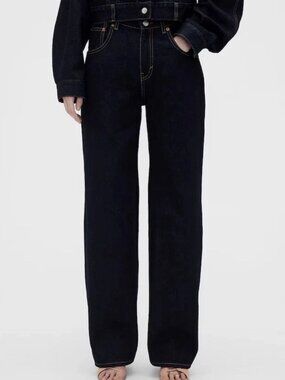 Gap × Victoria Beckham Dark Rinse High Rise Straight Jeans Sz 26